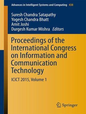 cover image of Proceedings of the International Congress on Information and Communication Technology